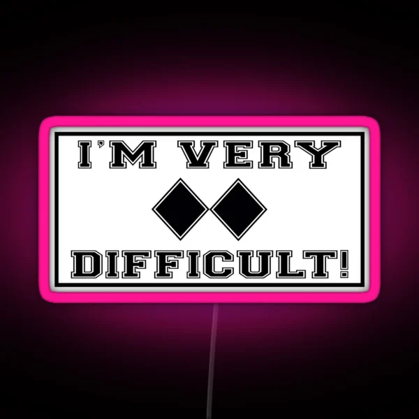 Skiing I M Very Difficult Double Black Diamond RGB Neon Sign