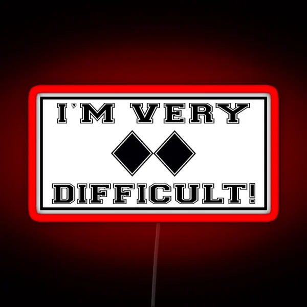 Skiing I M Very Difficult Double Black Diamond RGB Neon Sign