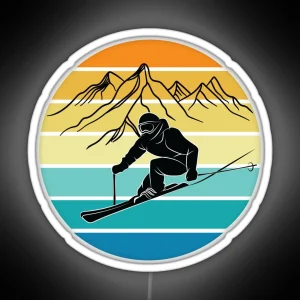 Skiing Lover Vintage Ski Resort Skier Winter Sports RGB Neon Sign