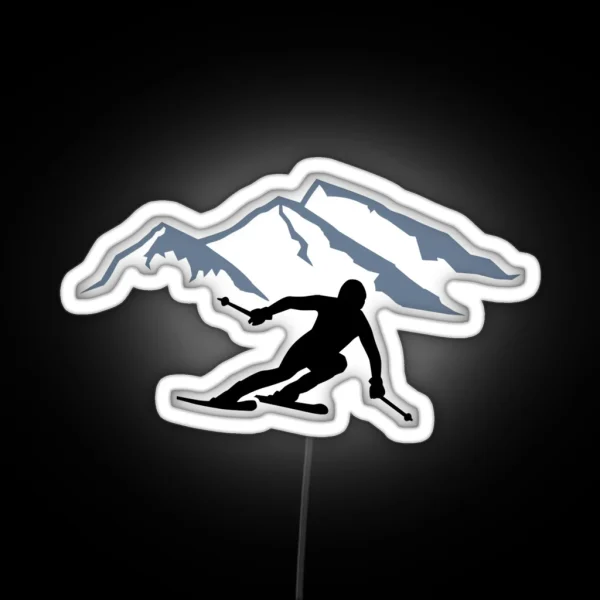 Skiing Mountains RGB Neon Sign