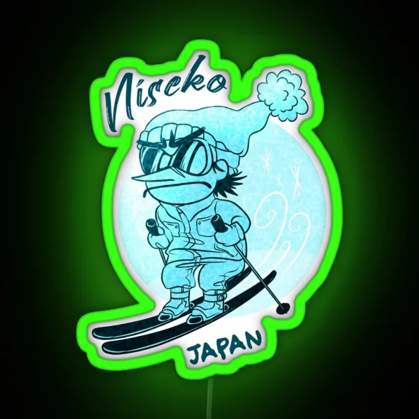 Skiing Niseko Japan Colorful RGB Neon Sign