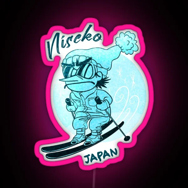 Skiing Niseko Japan Colorful RGB Neon Sign