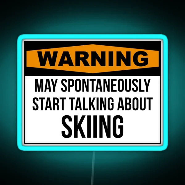 Skiing RGB Neon Sign