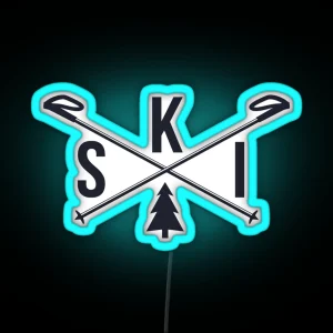 Skiing RGB Neon Sign