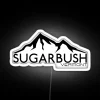 Skiing and Snowboarding in Sugarbush Ski Warren Vermont with Neon Sign