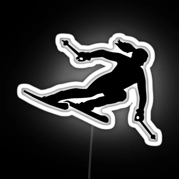 Skiing Woman RGB Neon Sign