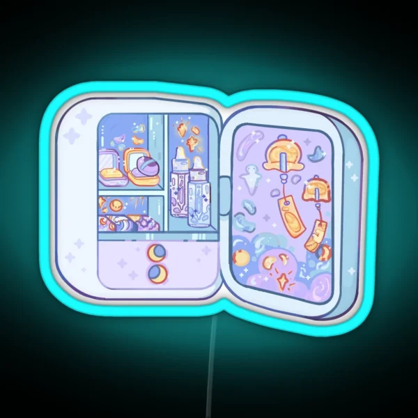 Skincare Mini Fridge RGB Neon Sign