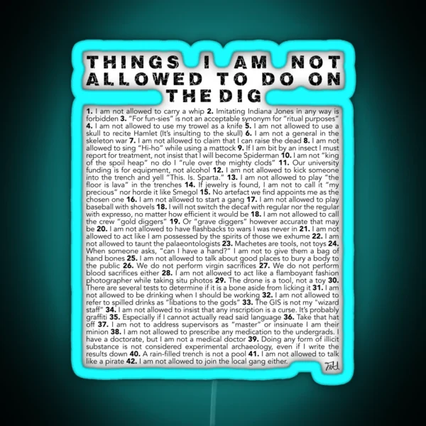Skippy S List Archaeology Edition RGB Neon Sign