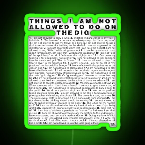 Skippy S List Archaeology Edition RGB Neon Sign