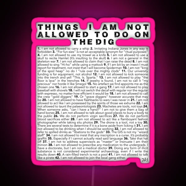 Skippy S List Archaeology Edition RGB Neon Sign