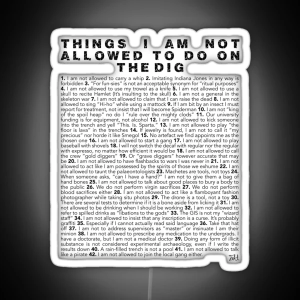 Skippy S List Archaeology Edition RGB Neon Sign