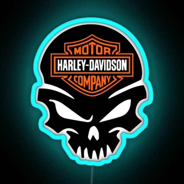 Skull Harley Davidson RGB Neon Sign