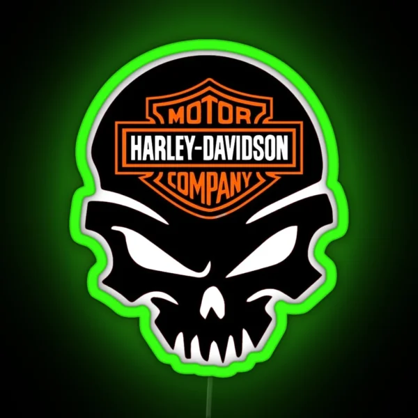 Skull Harley Davidson RGB Neon Sign