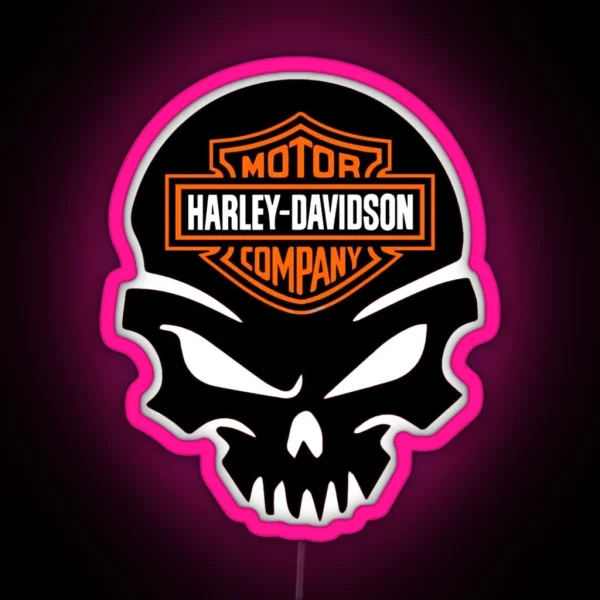 Skull Harley Davidson RGB Neon Sign