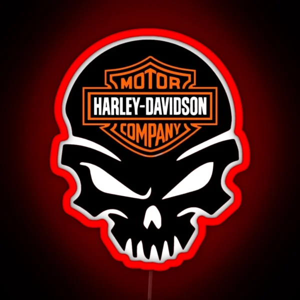 Skull Harley Davidson RGB Neon Sign