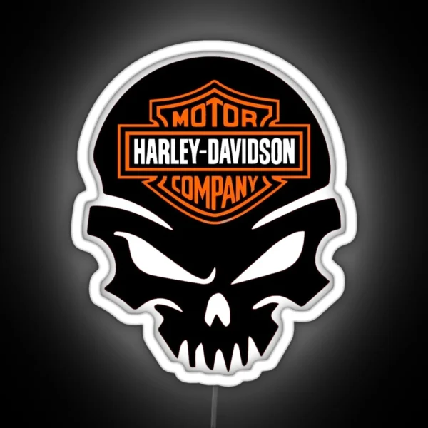Skull Harley Davidson RGB Neon Sign