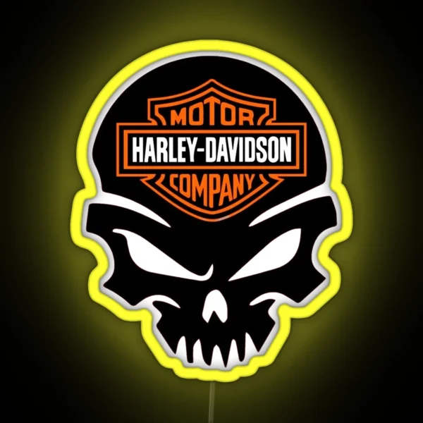 Skull Harley Davidson RGB Neon Sign