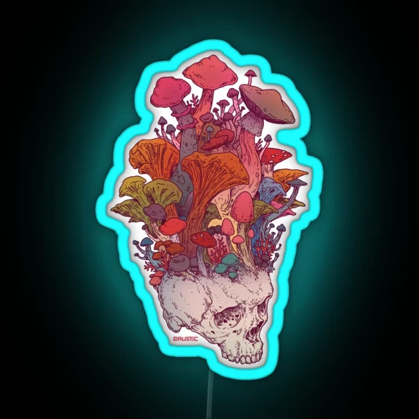Skull Mushroom RGB Neon Sign