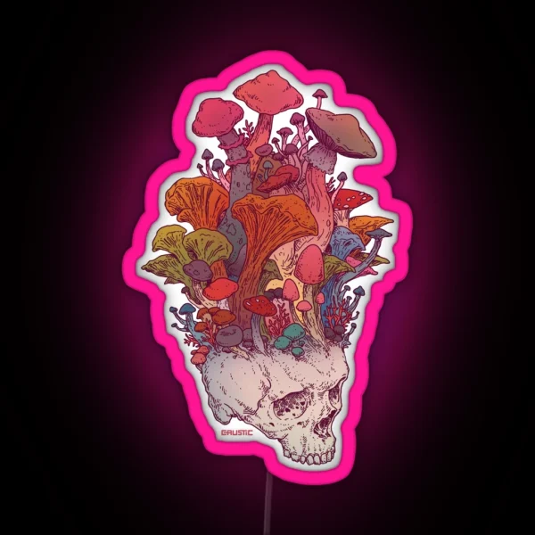Skull Mushroom RGB Neon Sign