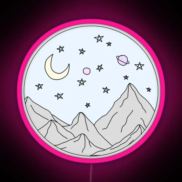 Sky Mountain Scene RGB Neon Sign