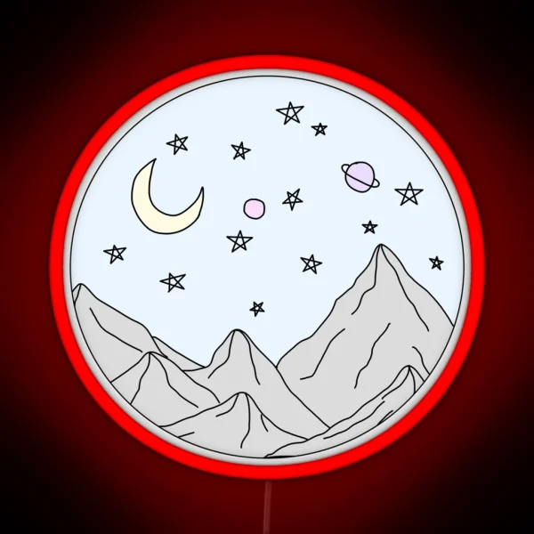 Sky Mountain Scene RGB Neon Sign