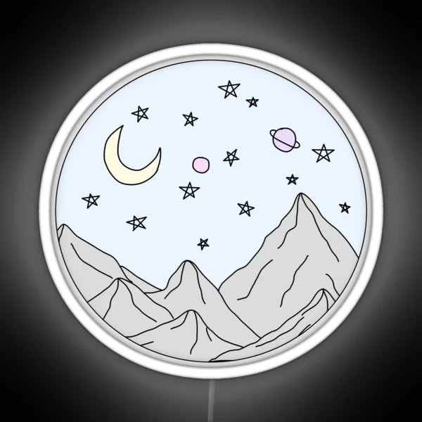 Sky Mountain Scene RGB Neon Sign