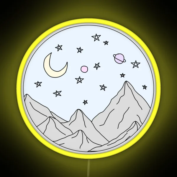 Sky Mountain Scene RGB Neon Sign