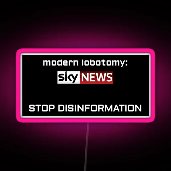 Sky News Modern Lobotomy Black Background RGB Neon Sign