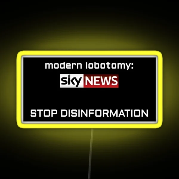 Sky News Modern Lobotomy Black Background RGB Neon Sign