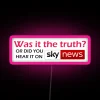 sky news rgb neon sign in vibrant pink