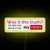 sky news rgb neon sign with yellow