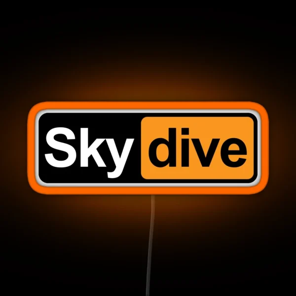 Skydive Design Skydiving Logo Men RGB Neon Sign