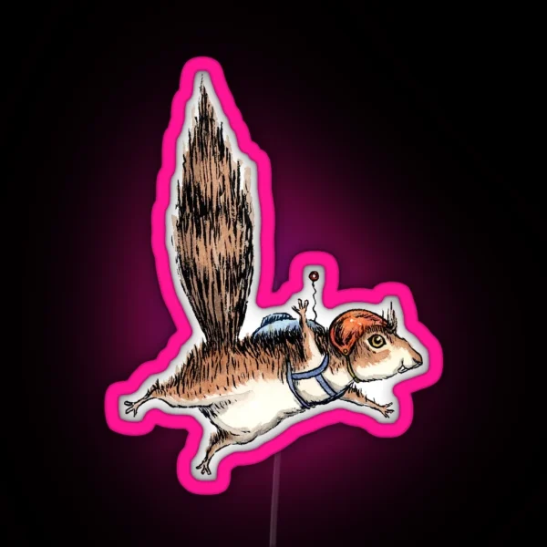 Skydiver Squirrel Skydiving Adventure Design RGB Neon Sign
