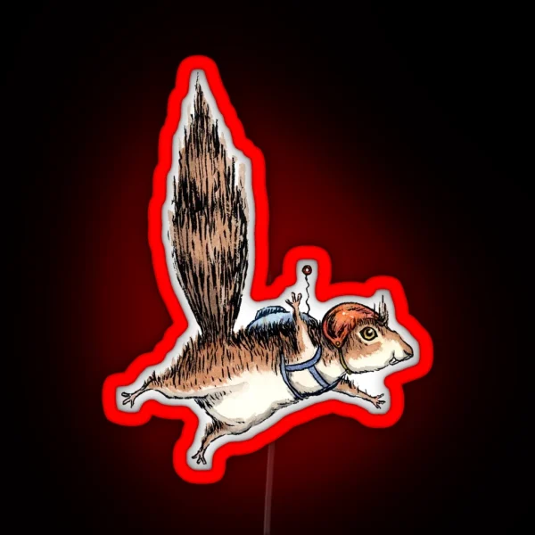 Skydiver Squirrel Skydiving Adventure Design RGB Neon Sign