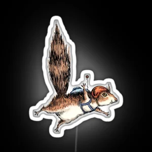 Skydiver Squirrel Skydiving Adventure Design RGB Neon Sign