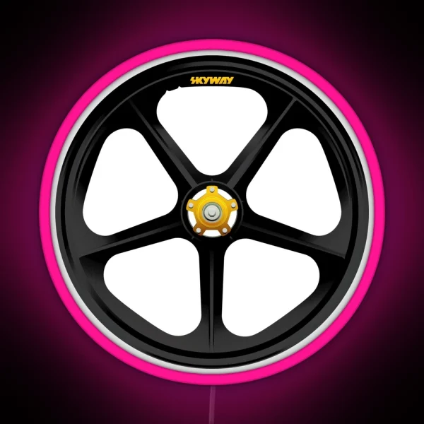 SKYWAY Tuff Wheel Black Old School BMX RGB Neon Sign