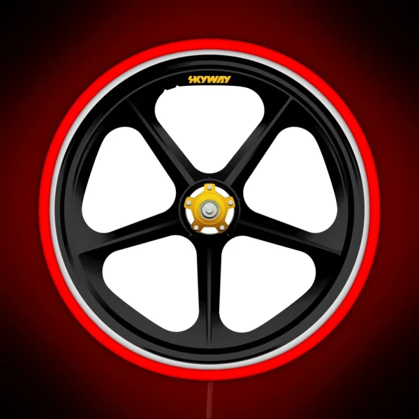 SKYWAY Tuff Wheel Black Old School BMX RGB Neon Sign