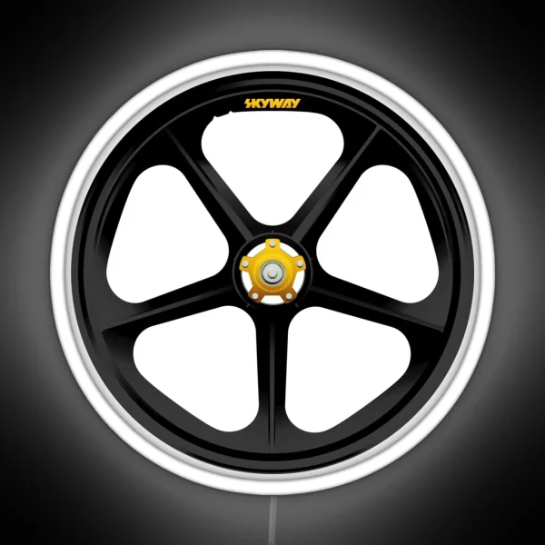 SKYWAY Tuff Wheel Black Old School BMX RGB Neon Sign