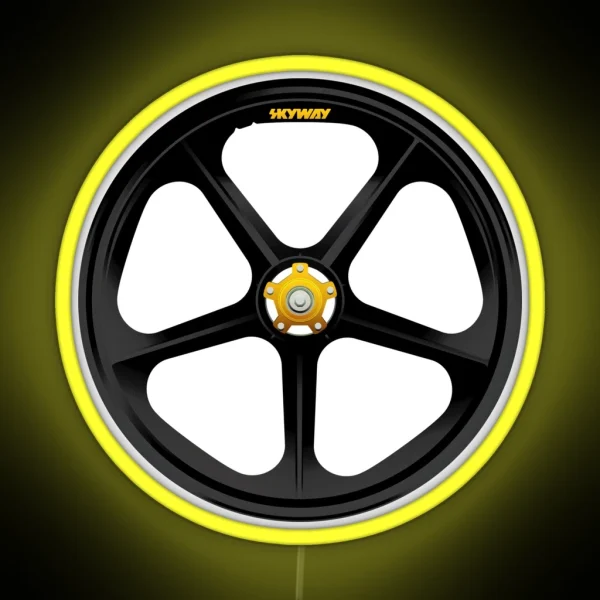 SKYWAY Tuff Wheel Black Old School BMX RGB Neon Sign