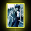 Lazy neon sign featuring Lain from the movie Slackers in bright yellow