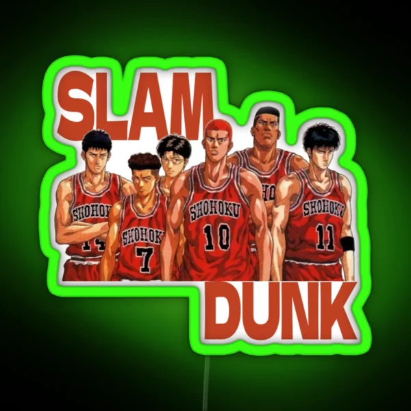 Slam Dunk Basketball Grew RGB Neon Sign