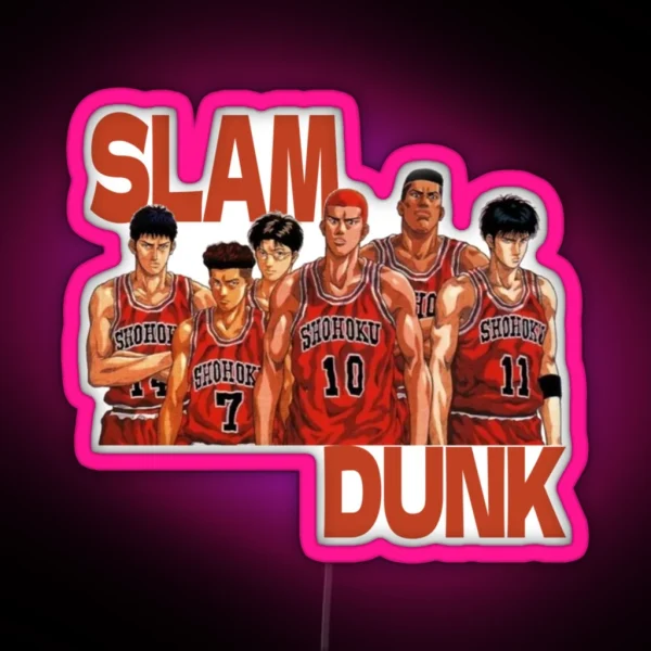 Slam Dunk Basketball Grew RGB Neon Sign