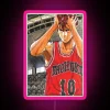 RGB LED neon sign with pink color scheme, retro sports theme