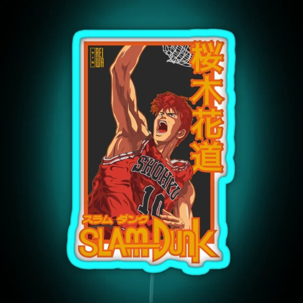 Slam Dunk Hanamichi Sakuragi RGB Neon Sign
