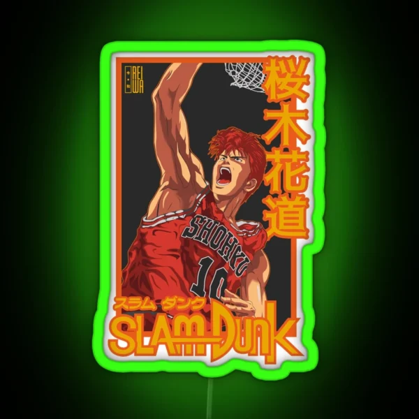 Slam Dunk Hanamichi Sakuragi RGB Neon Sign