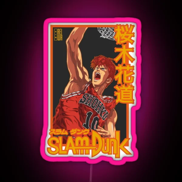 Slam Dunk Hanamichi Sakuragi RGB Neon Sign