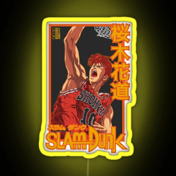Slam Dunk Hanamichi Sakuragi RGB Neon Sign