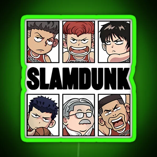 Slam Dunk The Animated Roster RGB Neon Sign