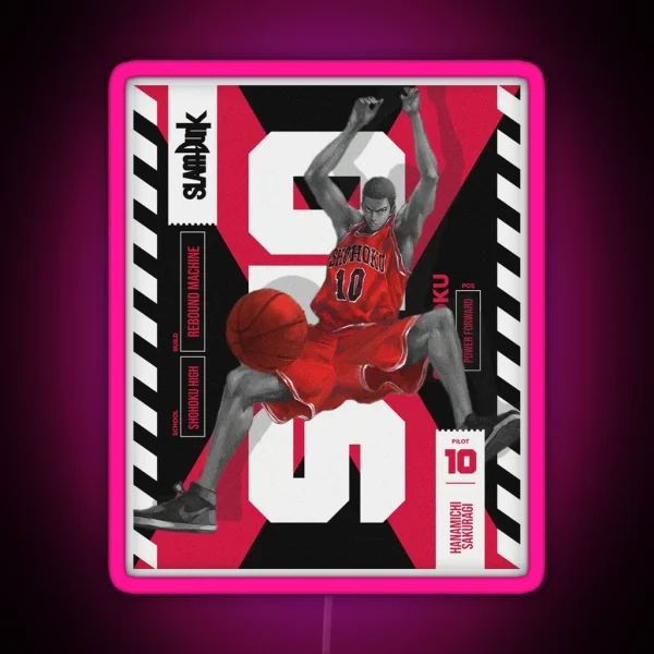 Slamdunk Hanamichi Sakuragi Shohoku RGB Neon Sign
