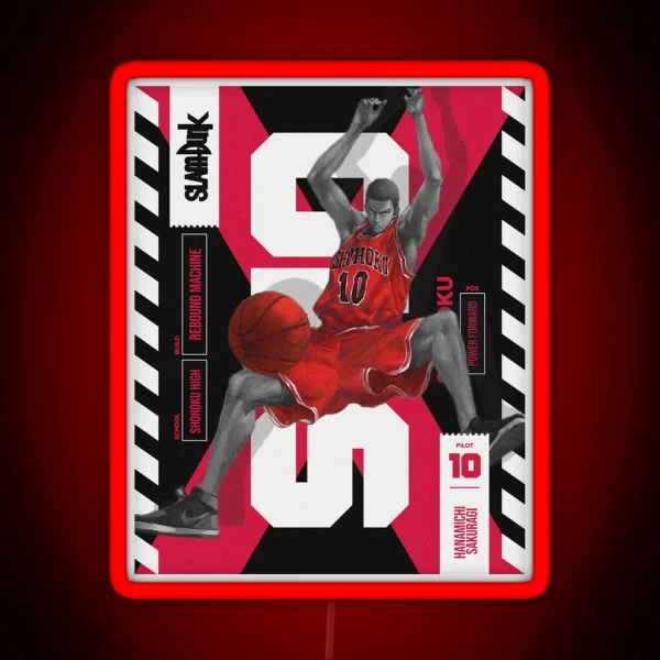 Slamdunk Hanamichi Sakuragi Shohoku RGB Neon Sign